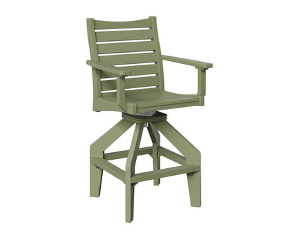Berlin Gardens Bristol Swivel Bar Chair in Sage