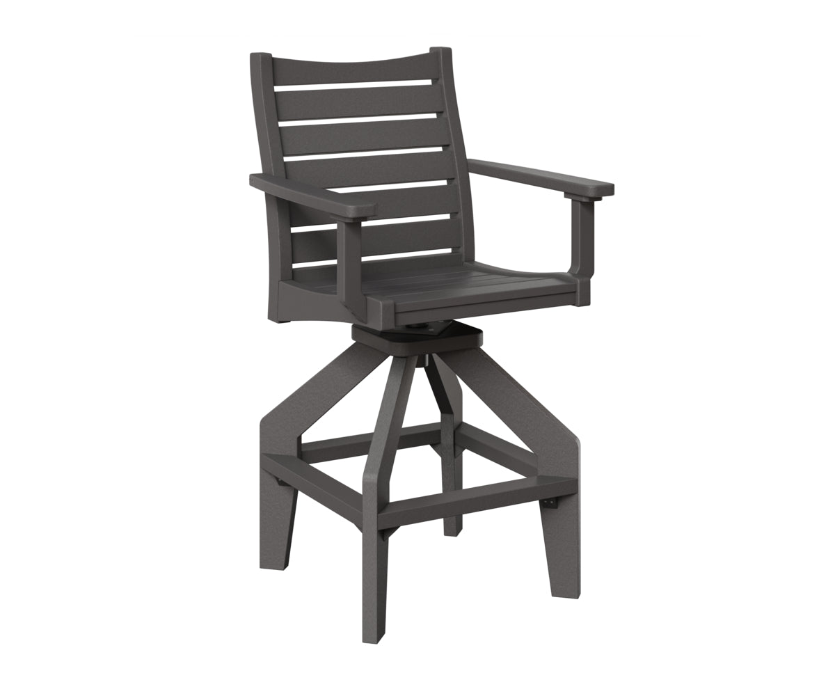 Berlin Gardens Bristol Swivel Bar Chair in Smoke Gray