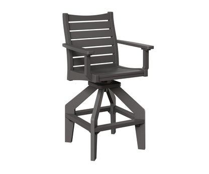 Berlin Gardens Bristol Swivel Bar Chair in Smoke Gray