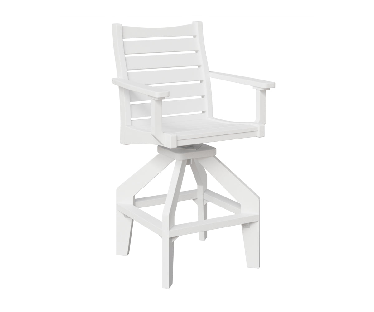 Berlin Gardens Bristol Swivel Bar Chair in White