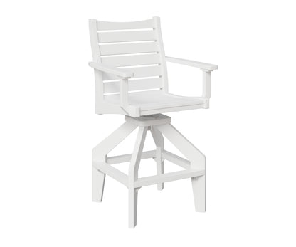 Berlin Gardens Bristol Swivel Bar Chair in White