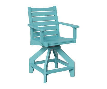 Berlin Gardens Bristol Swivel Counter Chair in Aruba Blue
