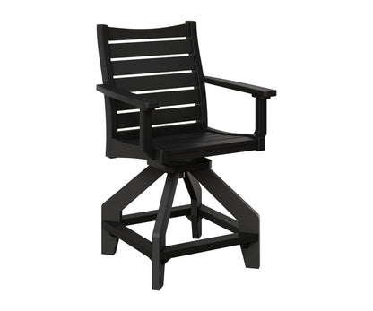 Berlin Gardens Bristol Swivel Counter Chair in Black