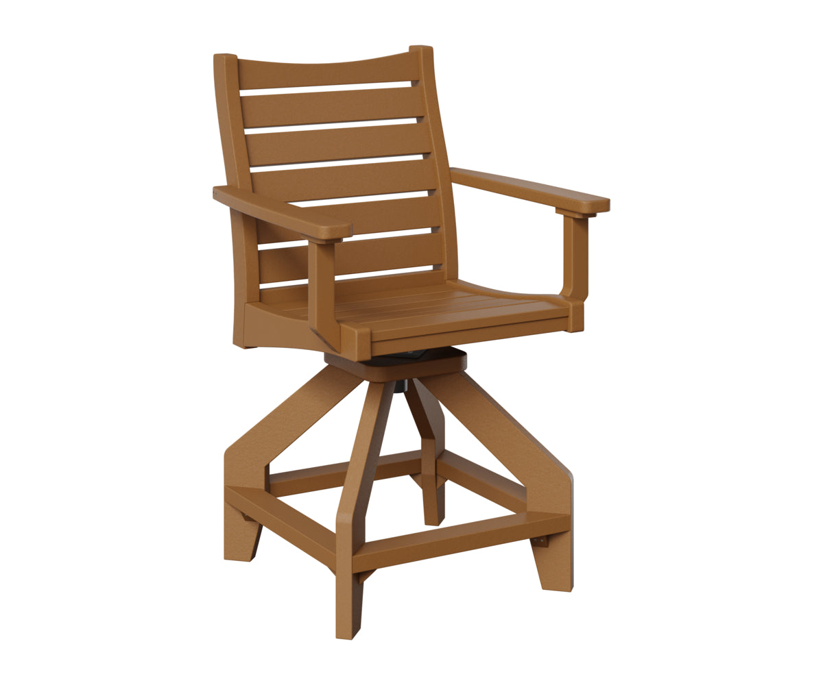 Berlin Gardens Bristol Swivel Counter Chair in Cedar