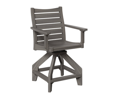 Berlin Gardens Bristol Swivel Counter Chair in Coastal Gray