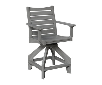 Berlin Gardens Bristol Swivel Counter Chair in Driftwood Gray