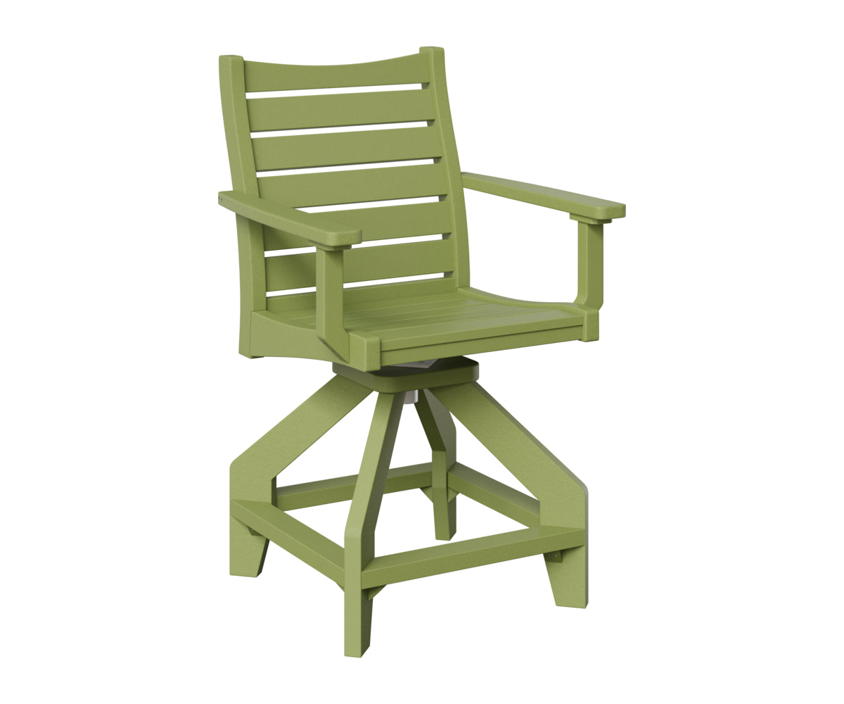Berlin Gardens Bristol Swivel Counter Chair in Kiwi Green