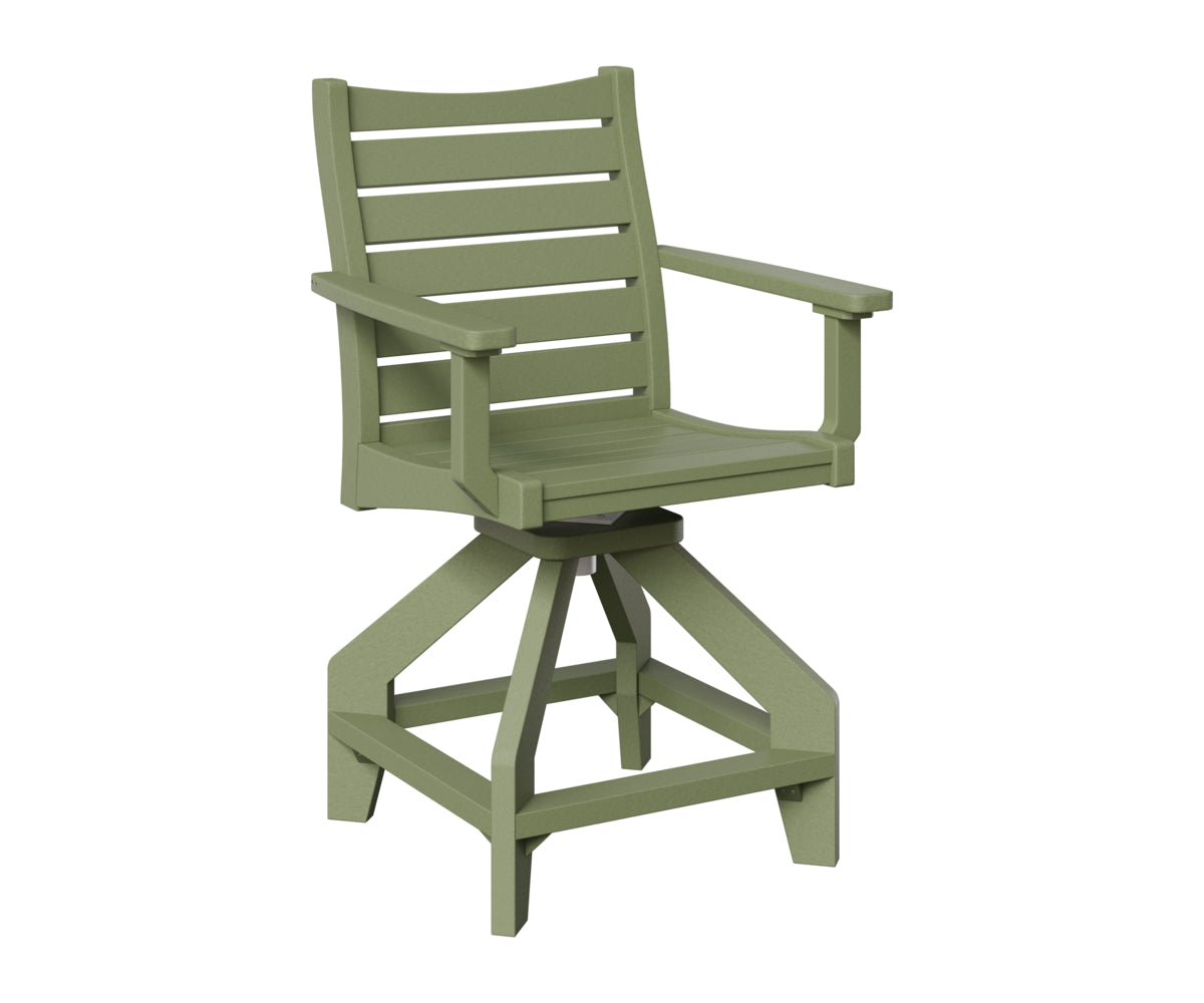 Berlin Gardens Bristol Swivel Counter Chair in Sage