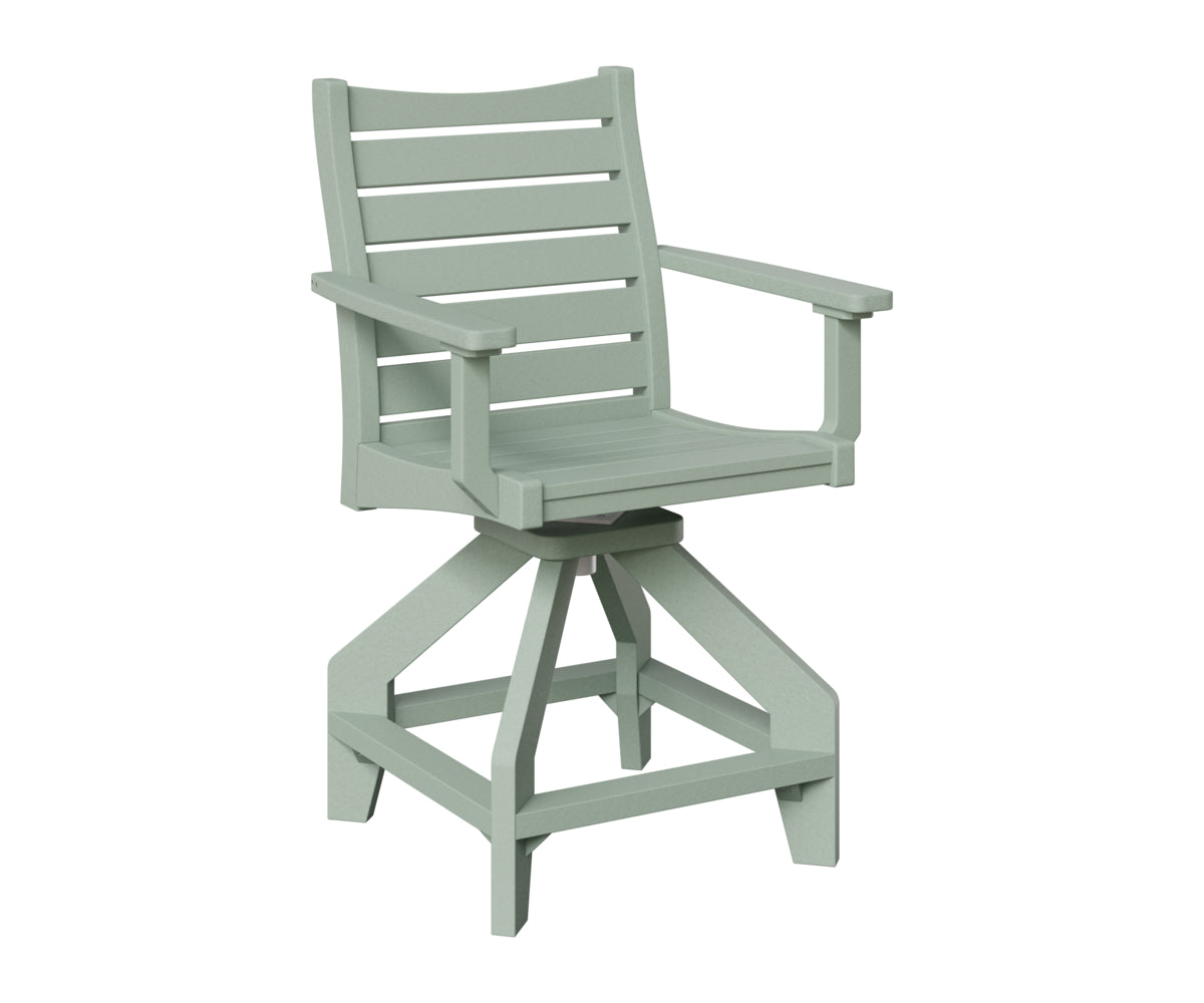 Berlin Gardens Bristol Swivel Counter Chair in Sea Foam