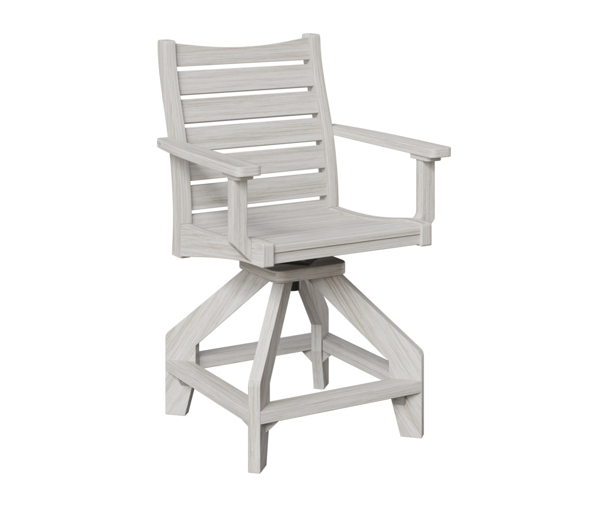 Berlin Gardens Bristol Swivel Counter Chair in Seashell