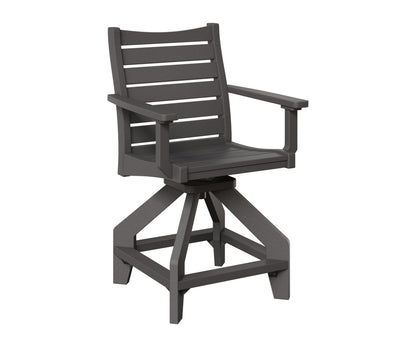 Berlin Gardens Bristol Swivel Counter Chair in Smoke Gray