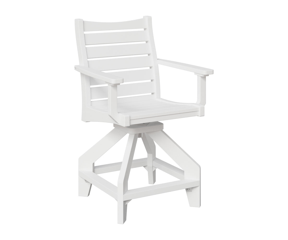 Berlin Gardens Bristol Swivel Counter Chair in White
