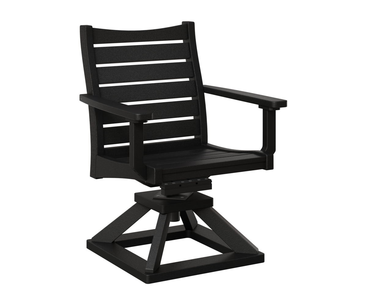 Berlin Gardens Bristol Swivel Rocker Dining Chair in Black