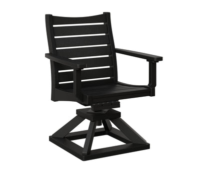 Berlin Gardens Bristol Swivel Rocker Dining Chair in Black