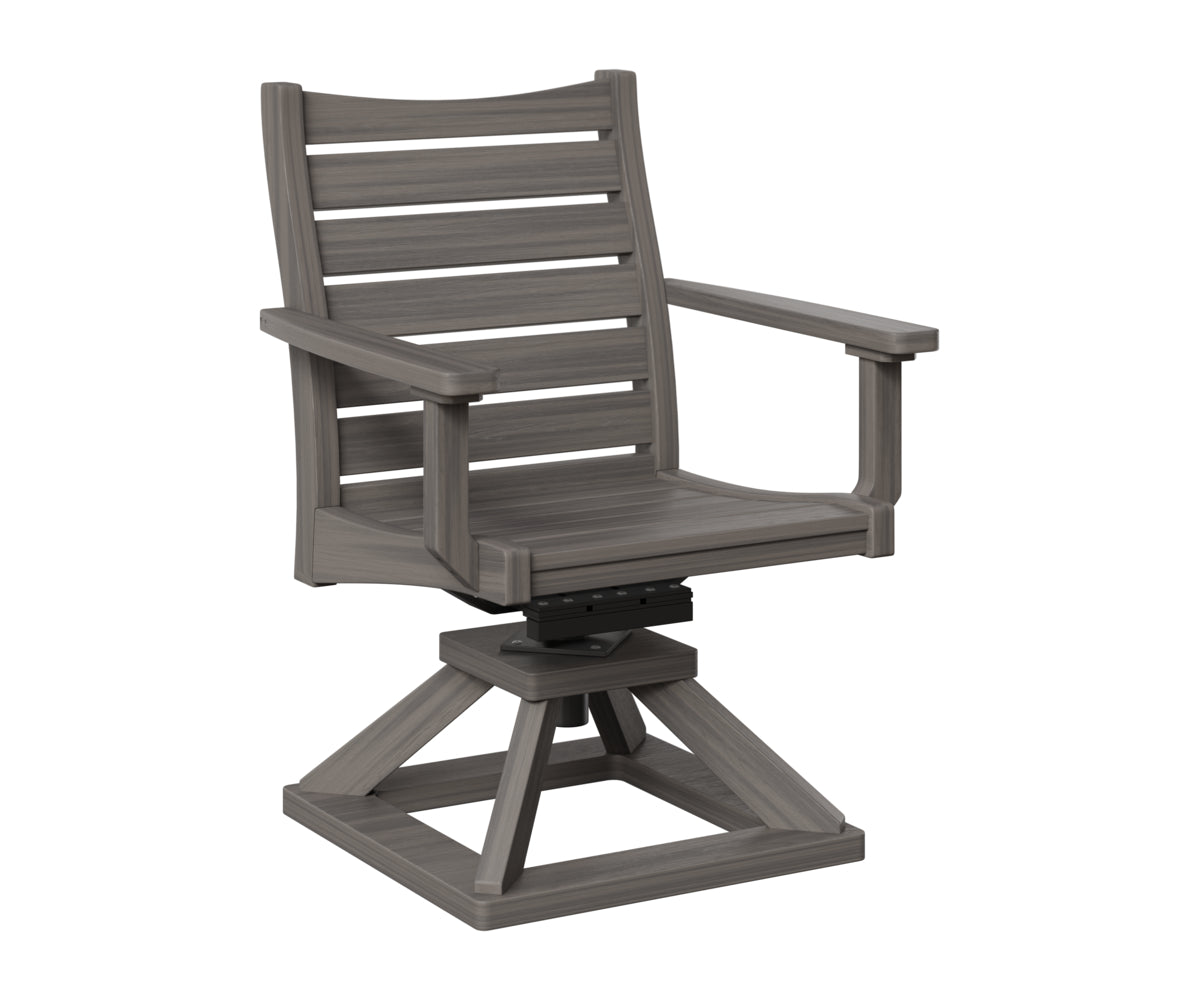 Berlin Gardens Bristol Swivel Rocker Dining Chair in Coastal Gray