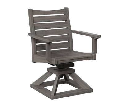 Berlin Gardens Bristol Swivel Rocker Dining Chair in Coastal Gray