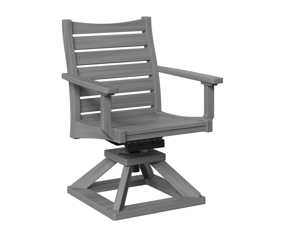 Berlin Gardens Bristol Swivel Rocker Dining Chair in Driftwood Gray