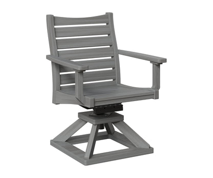 Berlin Gardens Bristol Swivel Rocker Dining Chair in Driftwood Gray
