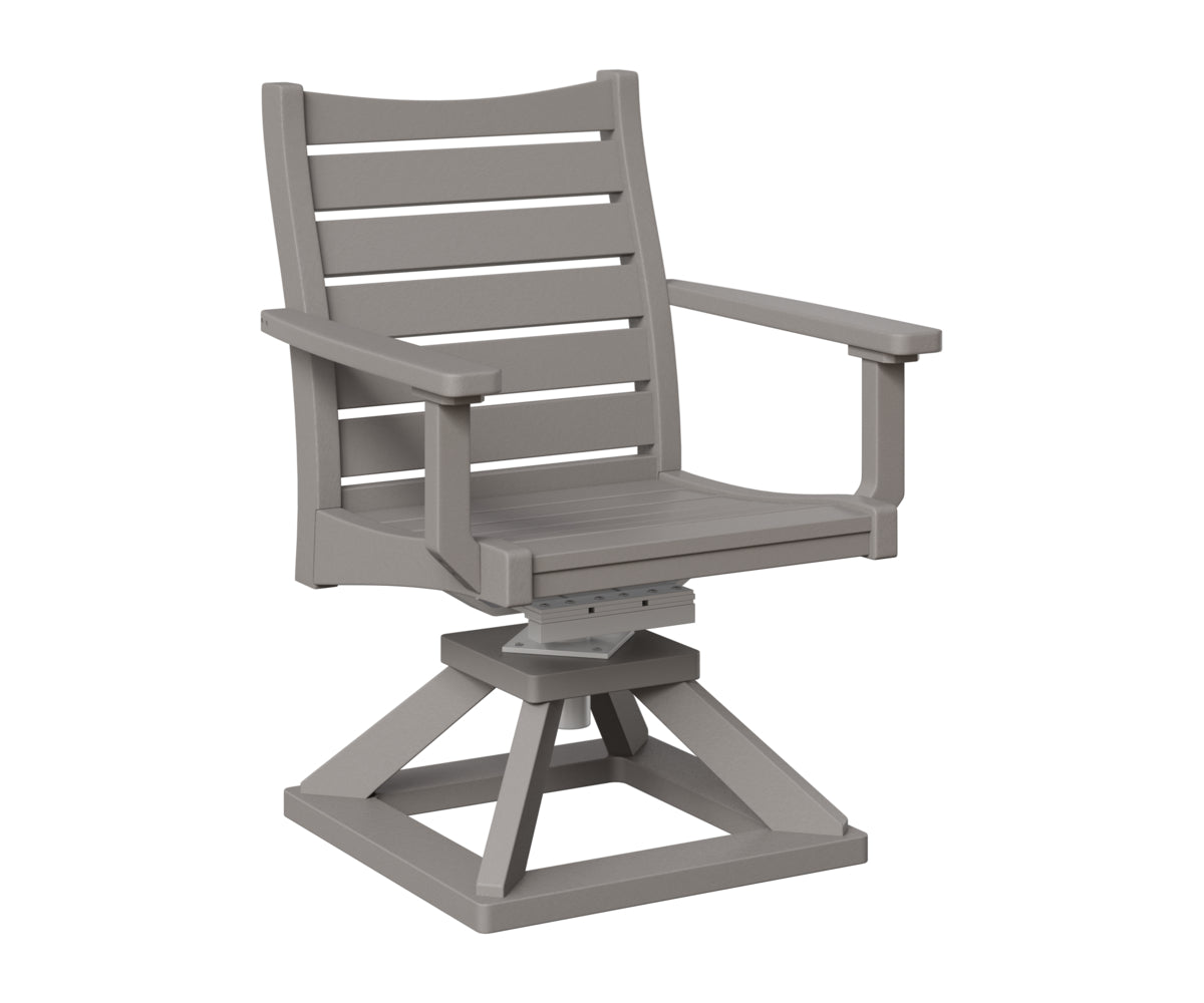 Berlin Gardens Bristol Swivel Rocker Dining Chair in Light Gray