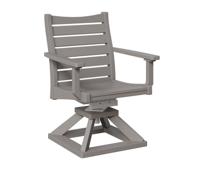 Berlin Gardens Bristol Swivel Rocker Dining Chair in Light Gray