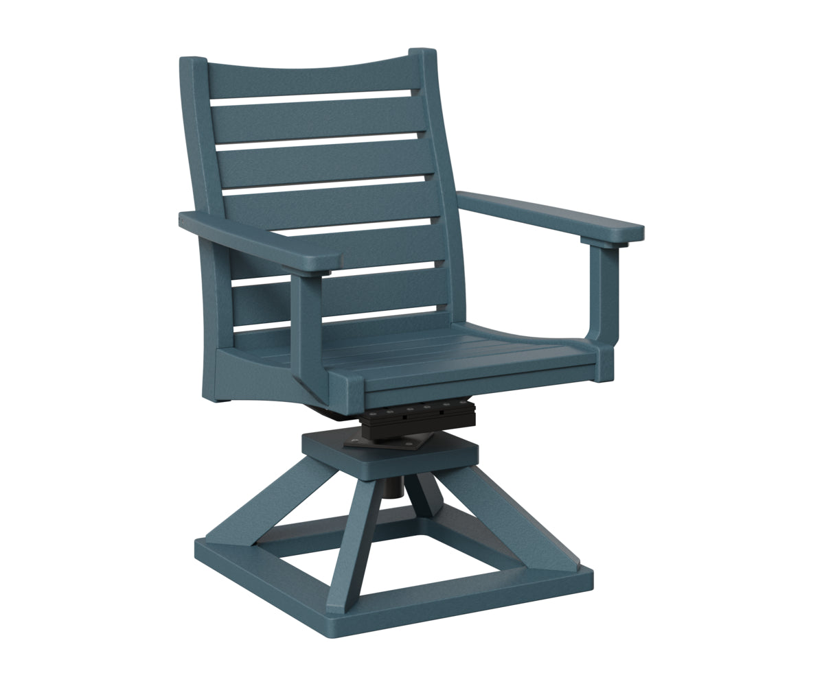 Berlin Gardens Bristol Swivel Rocker Dining Chair in Slate
