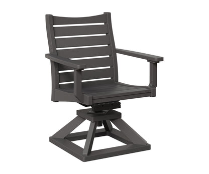 Berlin Gardens Bristol Swivel Rocker Dining Chair in Smoke Gray