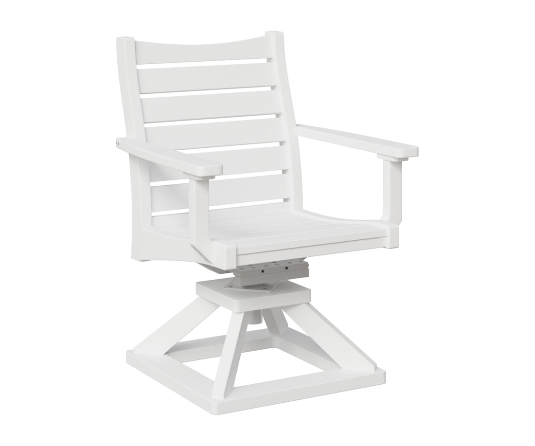 Berlin Gardens Bristol Swivel Rocker Dining Chair in White