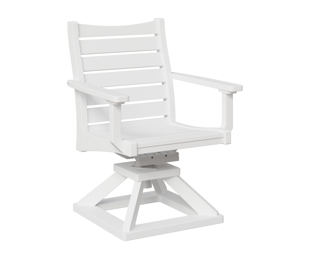 Berlin Gardens Bristol Swivel Rocker Dining Chair in White