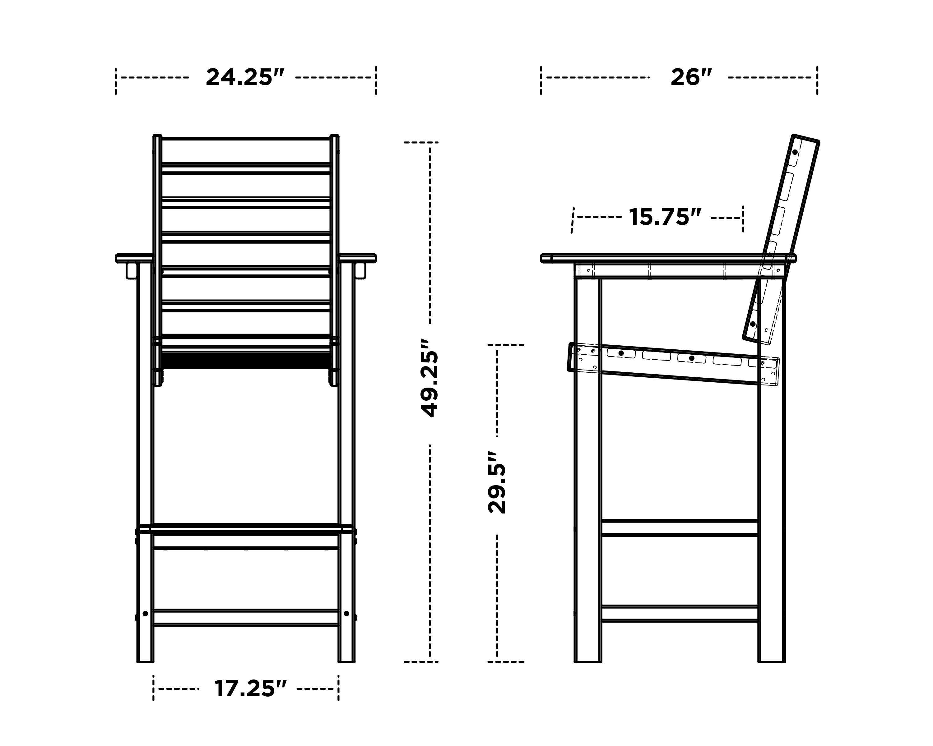 POLYWOOD Captain Bar Chair
