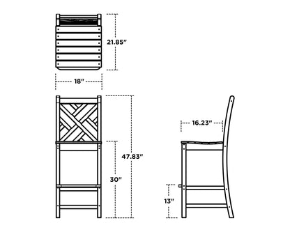 POLYWOOD Chippendale Bar Side Chair