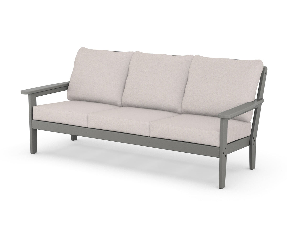 POLYWOOD Cottage Deep Seating Sofa in Slate Grey