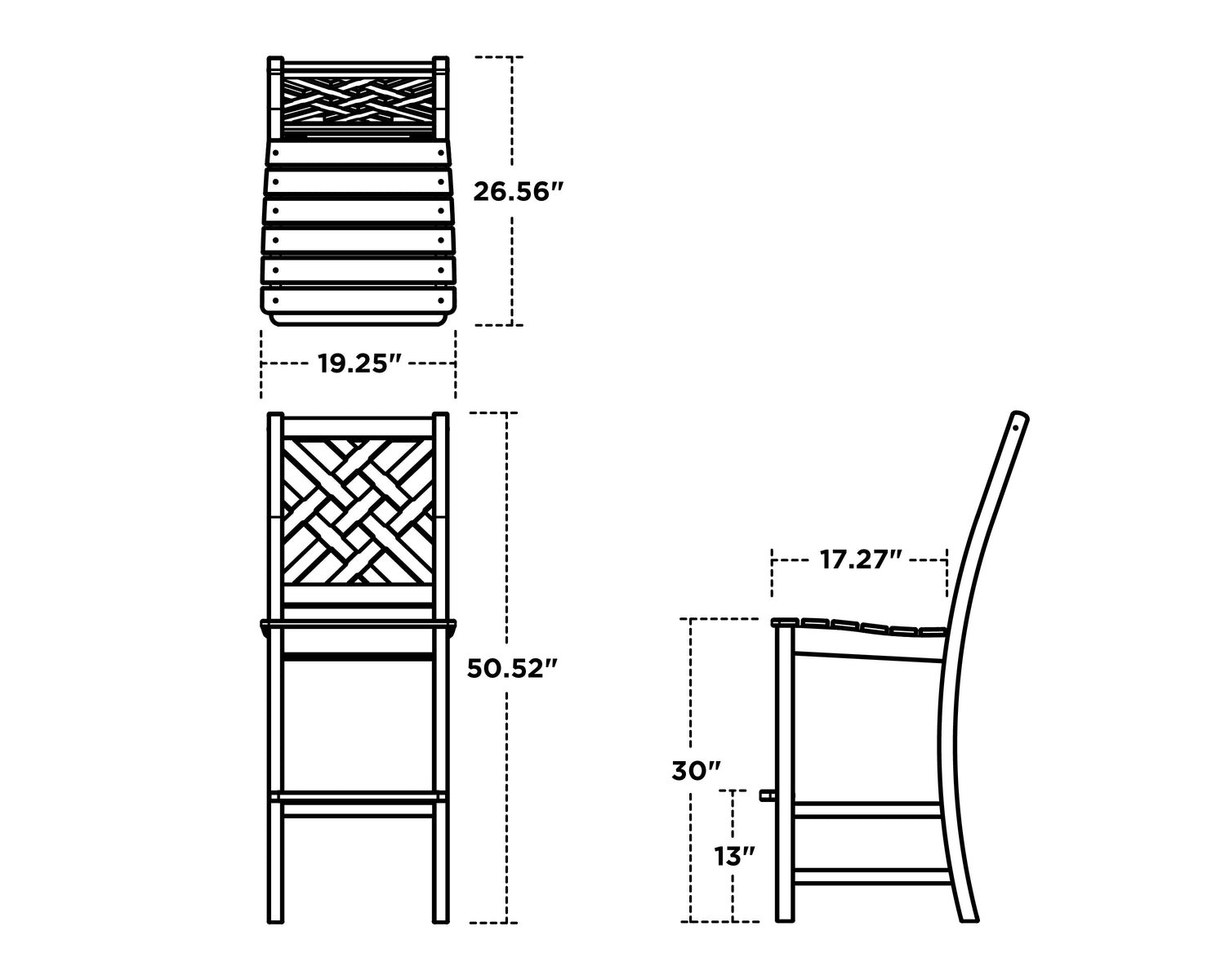 POLYWOOD Wovendale Bar Side Chair