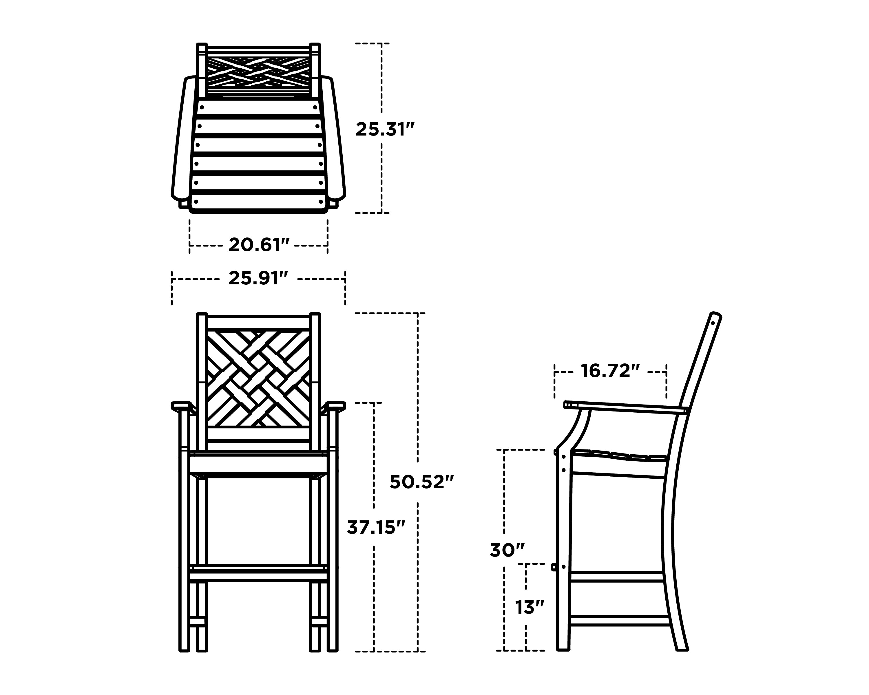 POLYWOOD Wovendale Bar Arm Chair