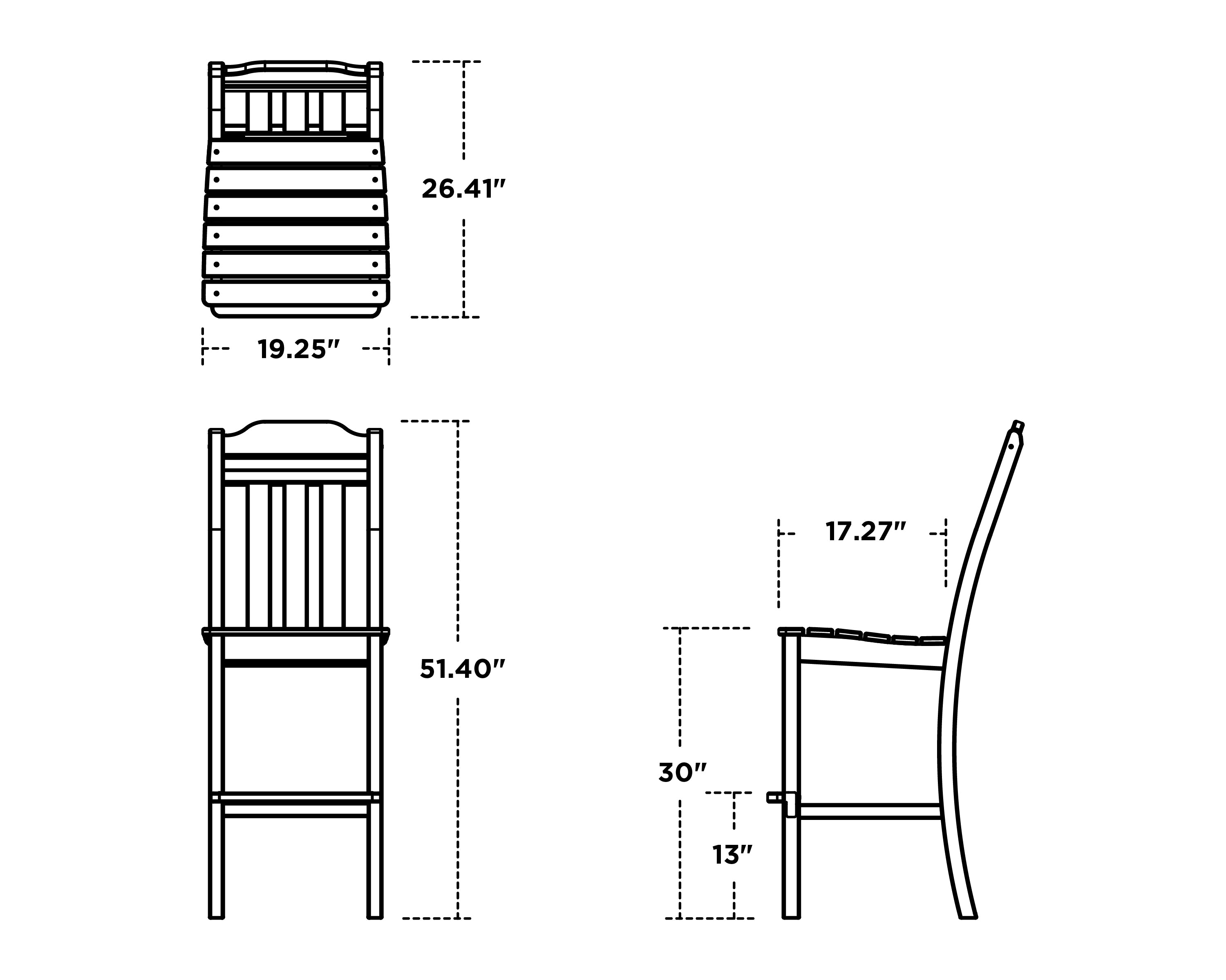 POLYWOOD Cottage Bar Side Chair