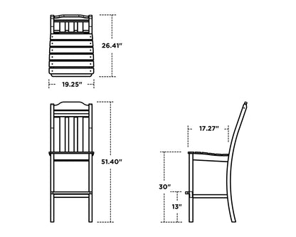 POLYWOOD Cottage Bar Side Chair