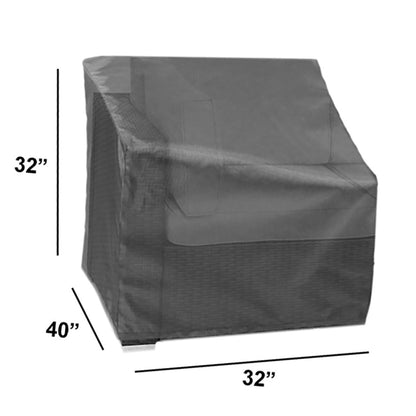Platinum Outdoor Cover for Modular Right End (Left Facing) – 32"W x 40"D x 32"H