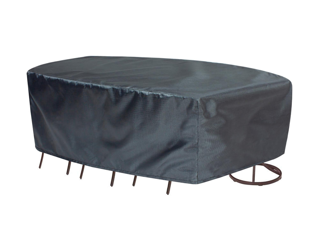 Mercury Outdoor Cover for XL Oval or Rectangle Table &amp; Chairs – 92"W x 128"L x 36"H