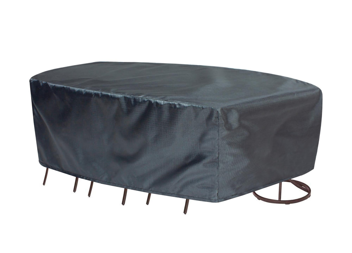 Mercury Outdoor Cover for XL Oval or Rectangle Table &amp; Chairs – 92"W x 128"L x 36"H
