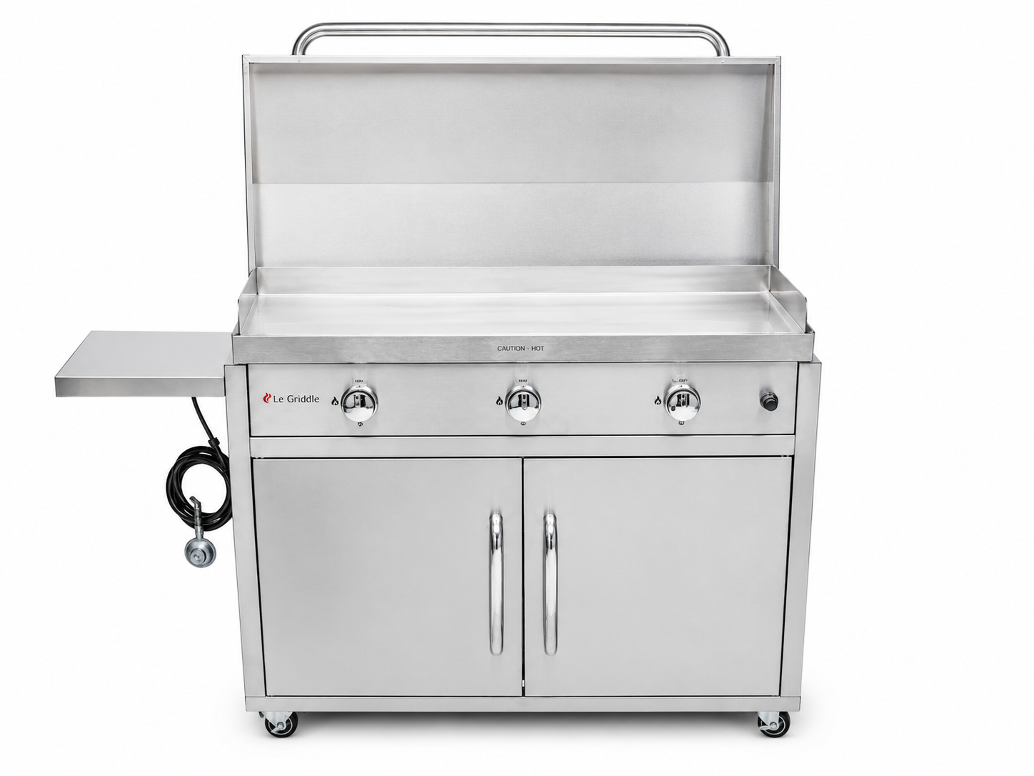 Le Griddle Big Tex 3-Burner Gas Griddle on Cart with Lid &amp; LP Regulator