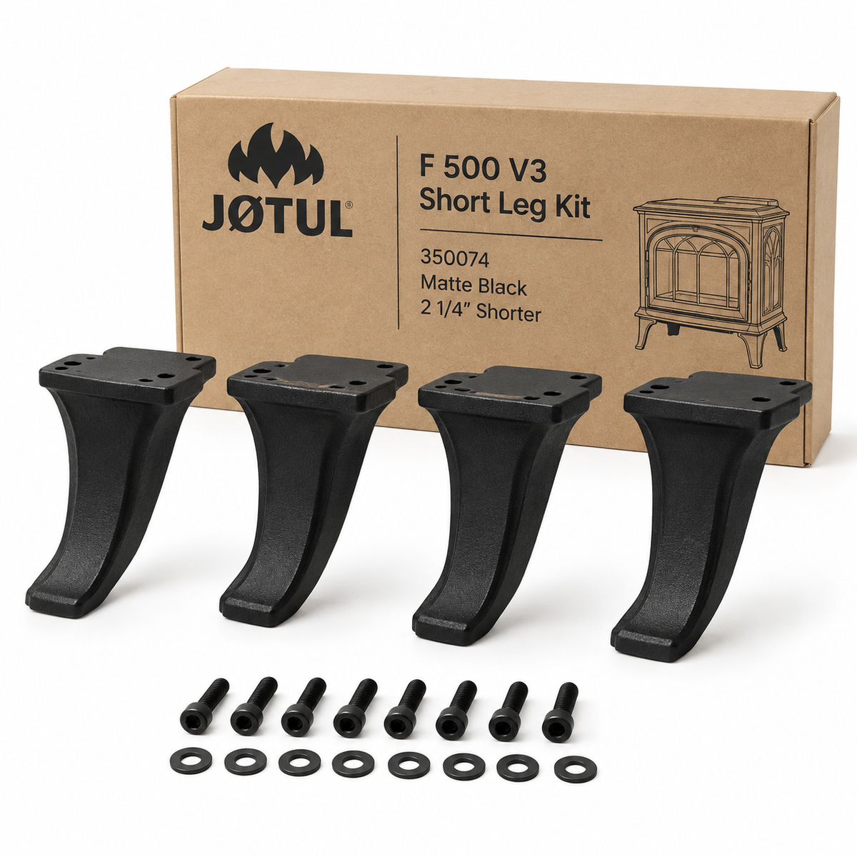 Jotul Short Leg Kit MB - 2 1/4” Shorter (F 500 V3 Oslo or F 445 Holliday)