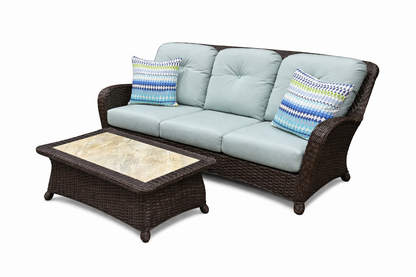 Wicker Sofa &amp; Rectangle Table