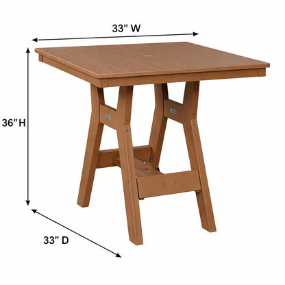 Berlin Gardens Harbor 33" Square Dining Table &amp; 4 Bristol Counter Chairs w/ Arm Kit