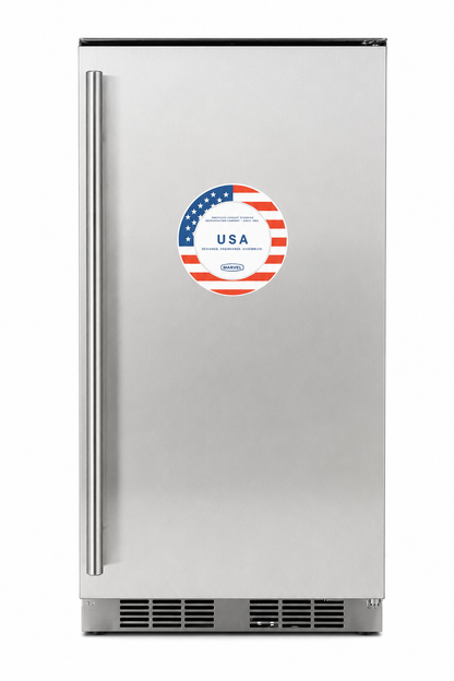 Marvel 15" Outdoor Nugget Ice Maker/Machine w/ Pump, Stainless Steel