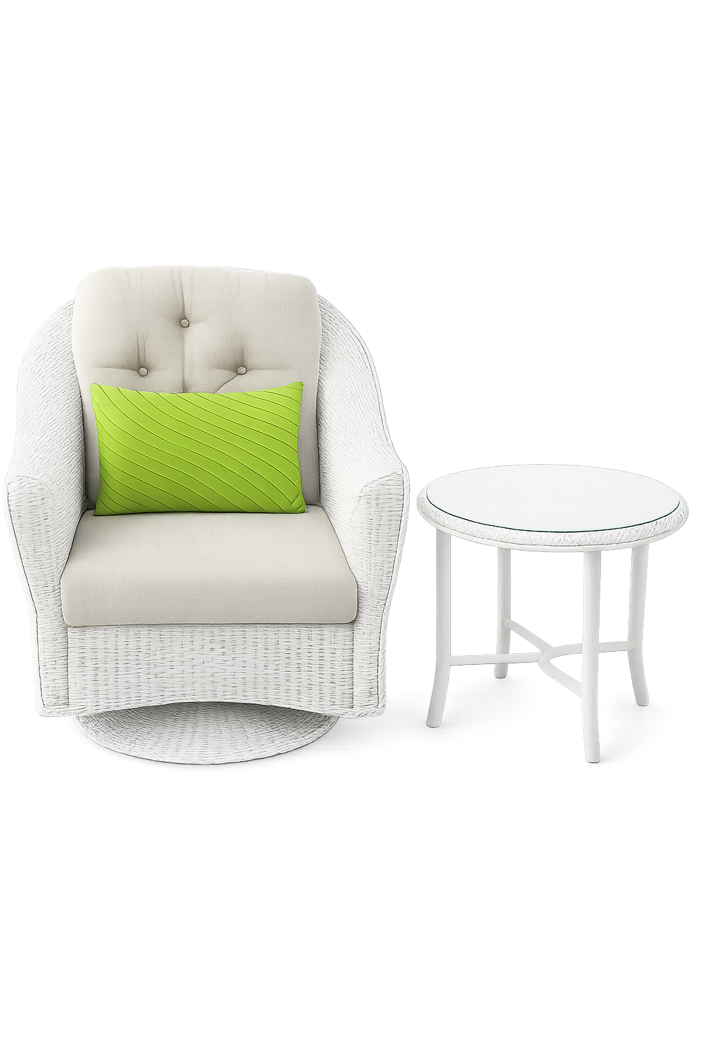 Lloyd Flanders Reflections Swivel Chair &amp; End Table
