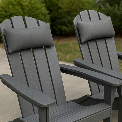 Set of 2 Universal Sunbrella® Headrest Pillows for Adirondack Chairs – Non-Slip Wide Strap, Quick-Dry Polyfill
