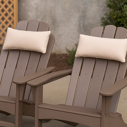 Set of 2 Universal Sunbrella® Headrest Pillows for Adirondack Chairs – Non-Slip Wide Strap, Quick-Dry Polyfill