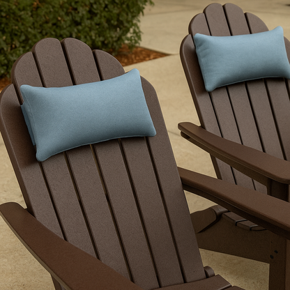 Set of 2 Universal Sunbrella® Headrest Pillows for Adirondack Chairs – Non-Slip Wide Strap, Quick-Dry Polyfill