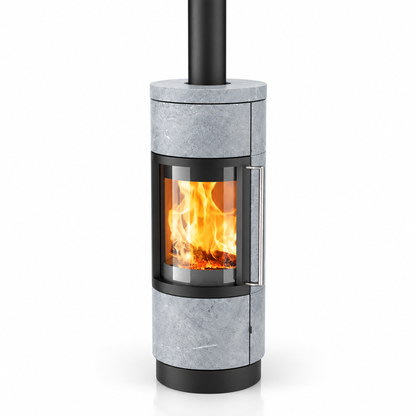 Hearthstone Bari TruHybrid Contemporary Black Steel Wood Stove