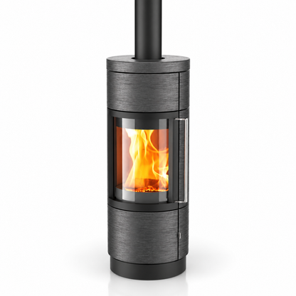 Hearthstone Bari TruHybrid Contemporary Black Steel Wood Stove