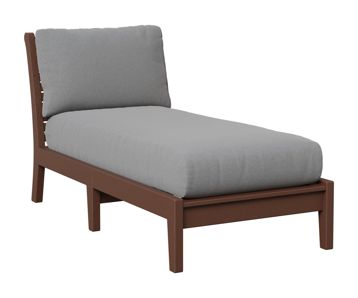 Berlin Gardens Classic Terrace Armless Chaise Lounge in Chocolate Brown